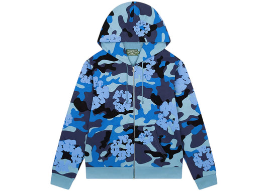 Denim Tears The Cotton Wreath Zip Sweatshirt Blue Camo