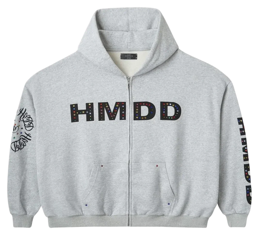 HMDD “Chimestone” Grey Zip Up Hoodie